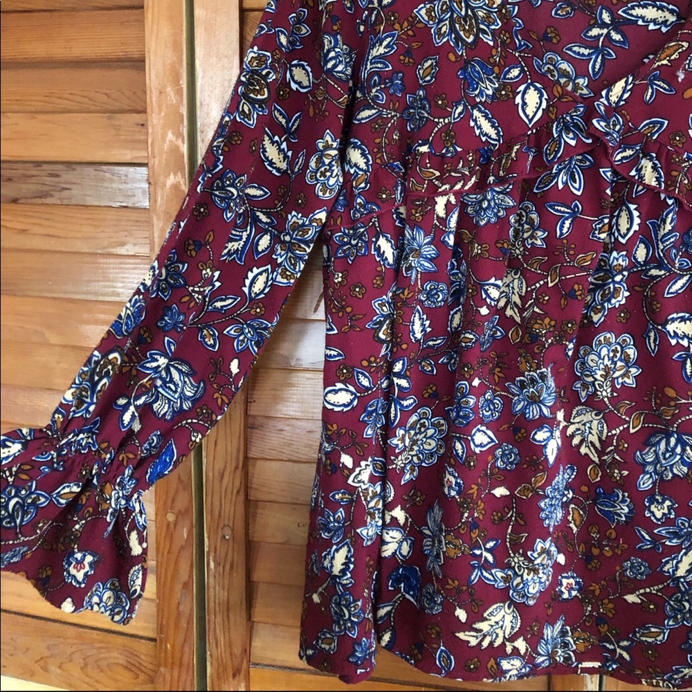 V-Neck Floral Blouse